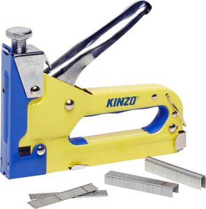Kinzo Tacker Nietmachine incl. 1500 Spijkers en Nieten voor Vloerbedekking en Hout Traploos Instelbaar
