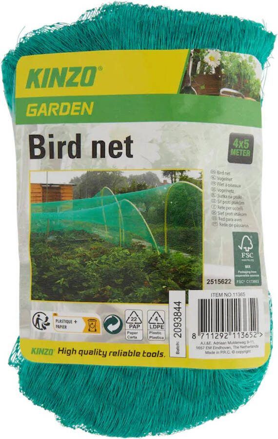 Kinzo Vogelnet 4 X 5 Meter Groen