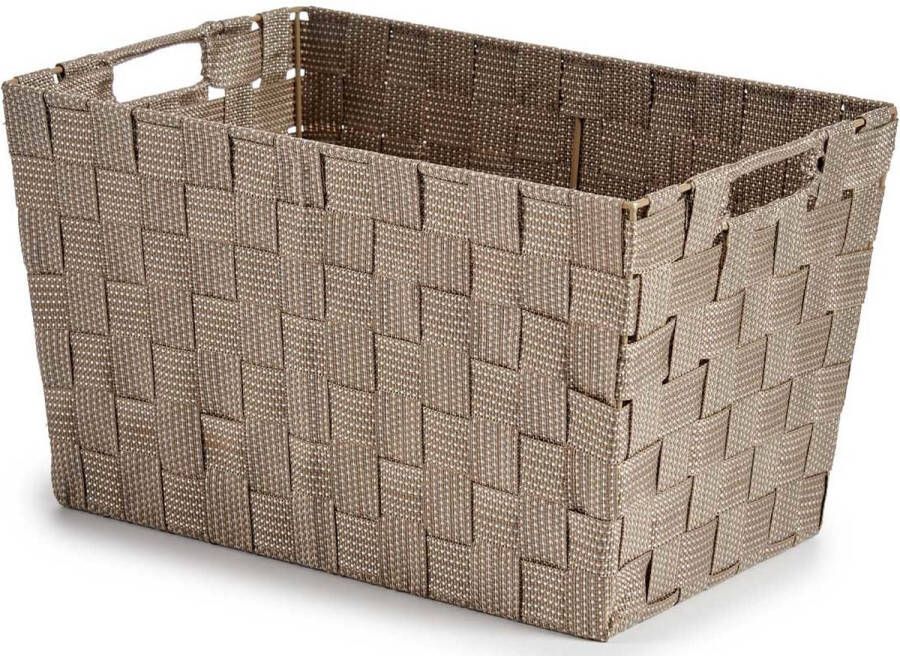 Kipit Kast badkamer opbergmandjes beige 35 x 25 x 20 cm Kastmandjes lade vakverdelers Gevlochten stof met frame