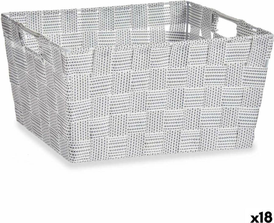 Kipit Veelzijdige mand Wit Stof 30 4 x 14 x 20 cm (18 Stuks)