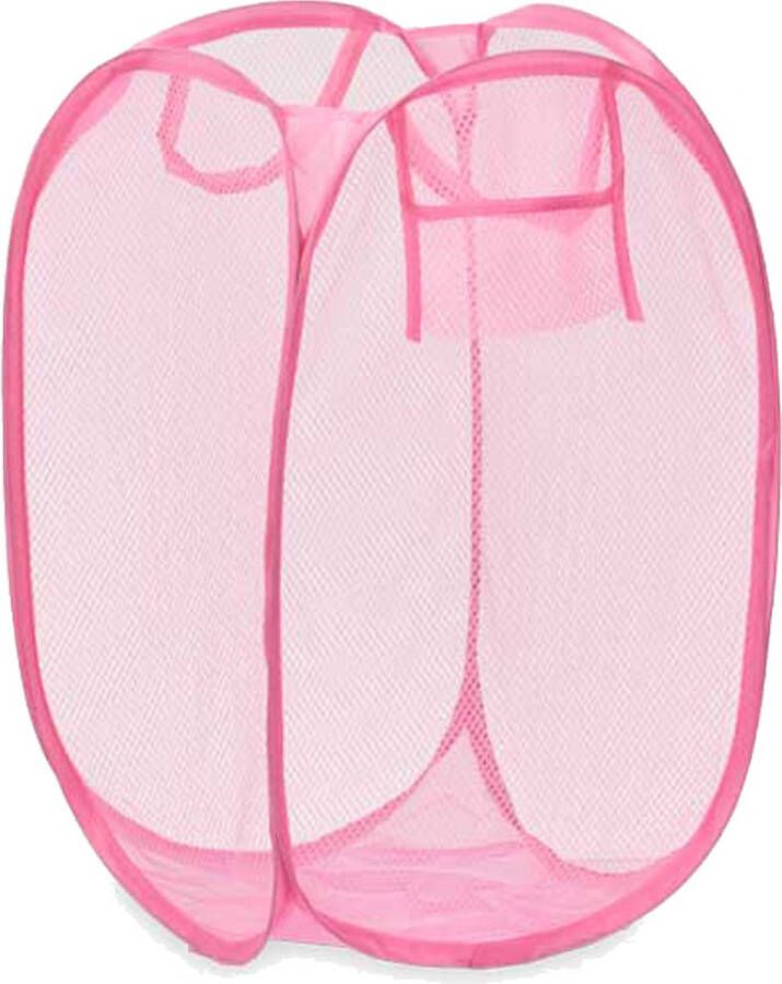 Kipit Wasmand flexibel opvouwbaar roze kunststof 33 x 33 x 58 cm 60 liter Wasmanden