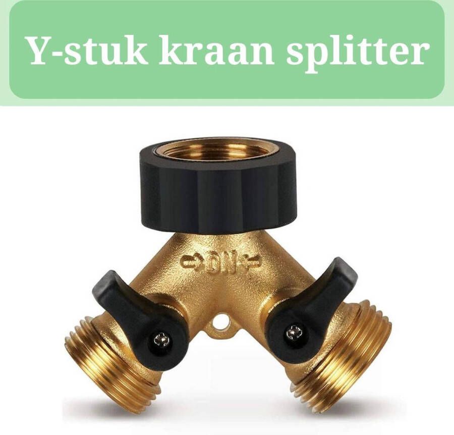 Kirano Y Stuk kraan Kraan Splitter Wasmachine kraan Waterverdeler Y stuk Buitenkraan Waterverdeler 2-weg – Water Splitter