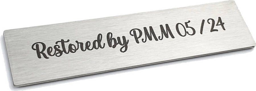 Kirinify – RVS Naambordje voordeur 10 x 2.5 cm – RVS naamplaatje brievenbus – Permanente lasergravering – Zelfklevend