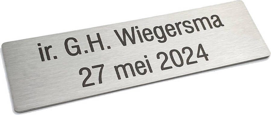 Kirinify RVS Naambordje voordeur 12 x 3.5 cm RVS naamplaatje brievenbus – Permanente lasergravering – Zelfklevend