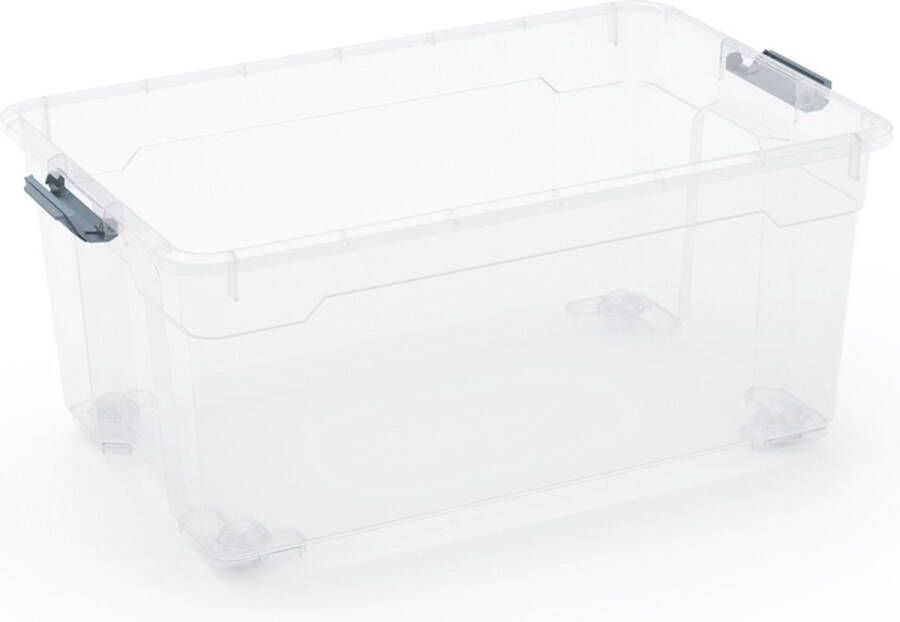 Kis Moover Box L Opbergbox Met Wielen & Deksel 45L 58x38x27cm Transparant