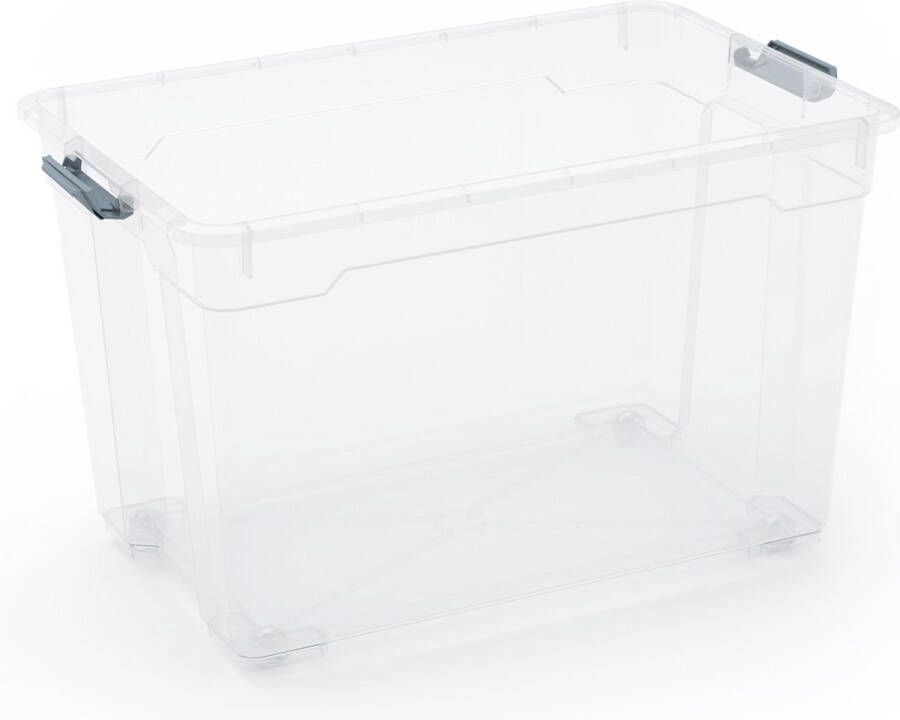 Kis Moover Opbergbox XL Met wielen en deksel 60L 58x38x37cm Transparant