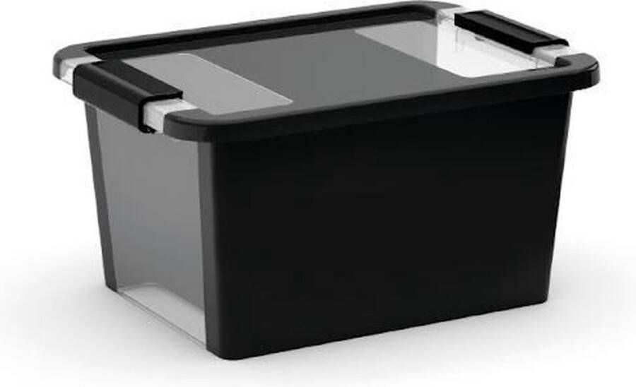 Kis Opbergbox Bi Box L 40L 55x35x28cm Zwart Transparant