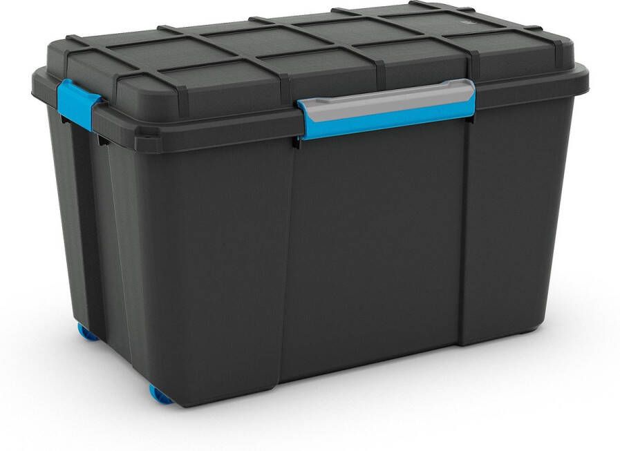 Kis Scuba opbergbox XL- 110L zwart blauwe clips