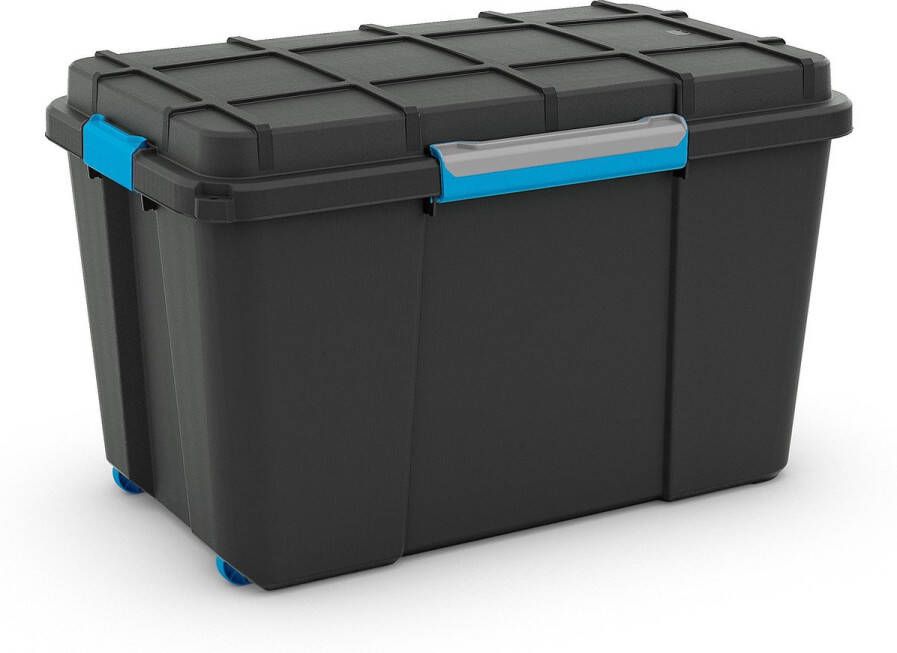 KIS Scuba opbergbox XL- 110L zwart blauwe clips