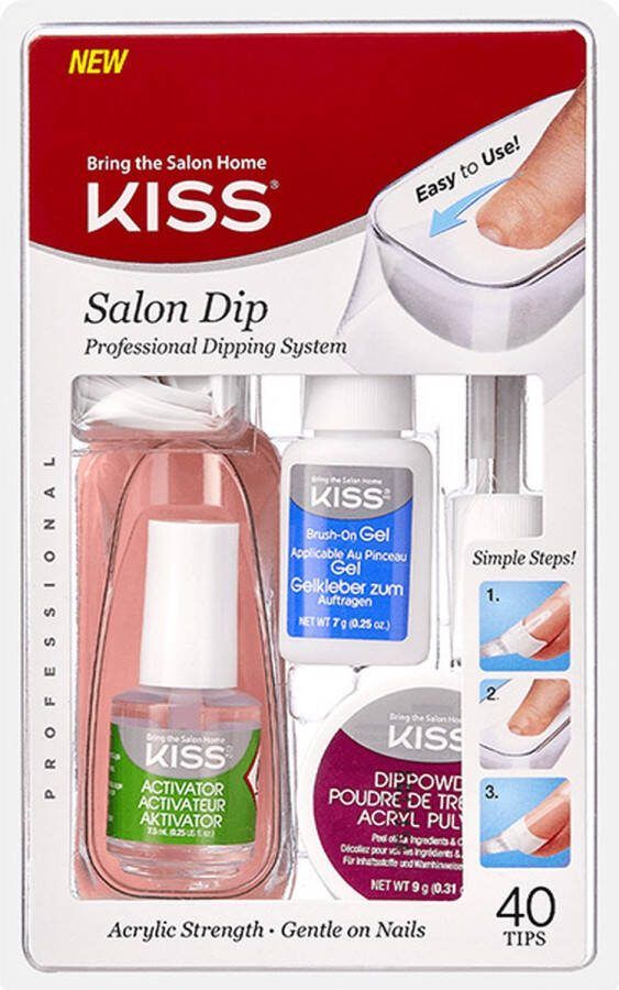 Kiss Gellak Salon Dip Kunstnagels Salonwaardig Nepnagels 20 witte tips + 20 natuurlijk tips