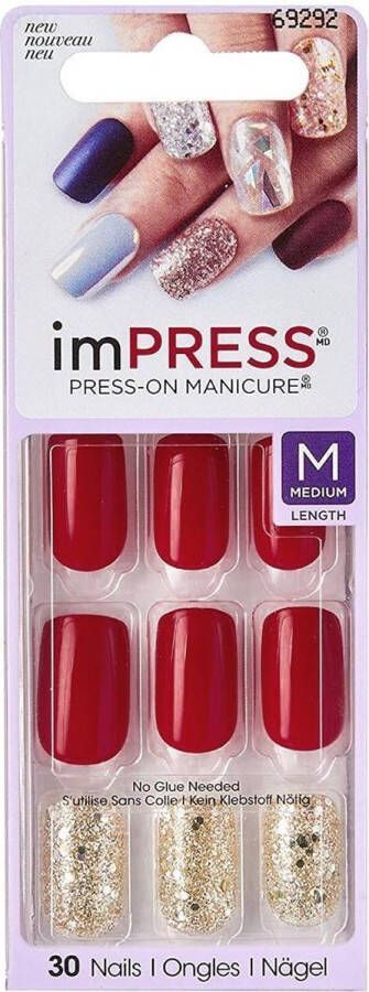 Kiss imPRESS Press-on Manicure He's With Me- Kunstnagels Nagels Press on nails Plaknagels Nepnagels 30 stuks Beste Kwaliteit