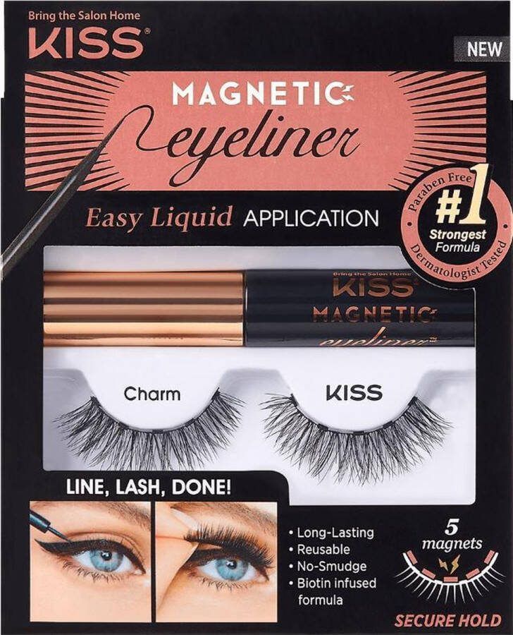Kiss Wimpers Magnetic Eyeliner & Lash Kit Wimperextensions Lashes Nep Wimpers Charm