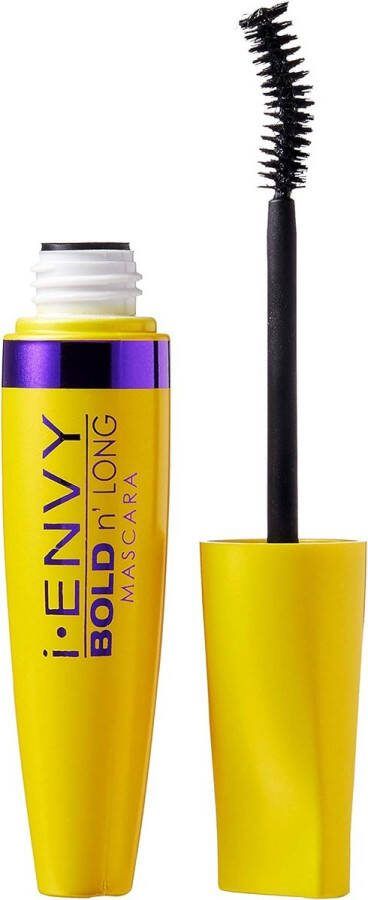 Kiss New York iEnvy Vet 'N Lang Mascara Geen schilfering geen vlekken geen klonters waterbestendige langhoudende mascara (Erg Zwart)