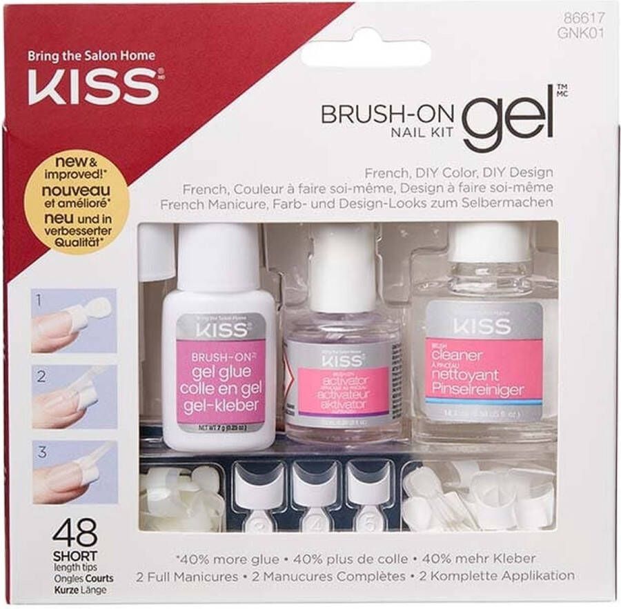 Kiss Plaknagels Brush-On Gel Nail Kit Kunstnagels Plaknagels Zelfklevende Nepnagels