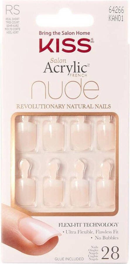 Kiss Plaknagels Acrylic French Nude Nails Kunstnagels Plaknagels Zelfklevende Nepnagels Breathtaking