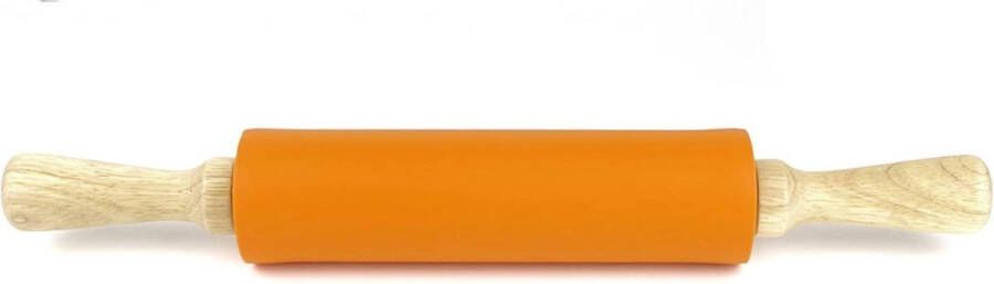 Kitch-Up Deegroller antikleef Houten handvat 39 cm Oranje