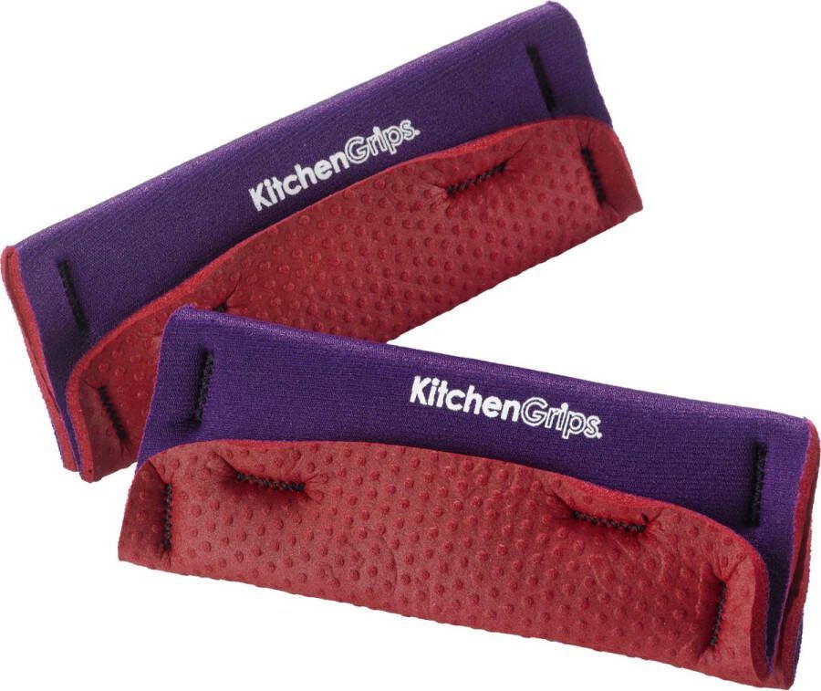 Kitchen Grips KitchenGrips FLXAprene pannenlap pannenhouder neopreen set 2 stuks paars rood