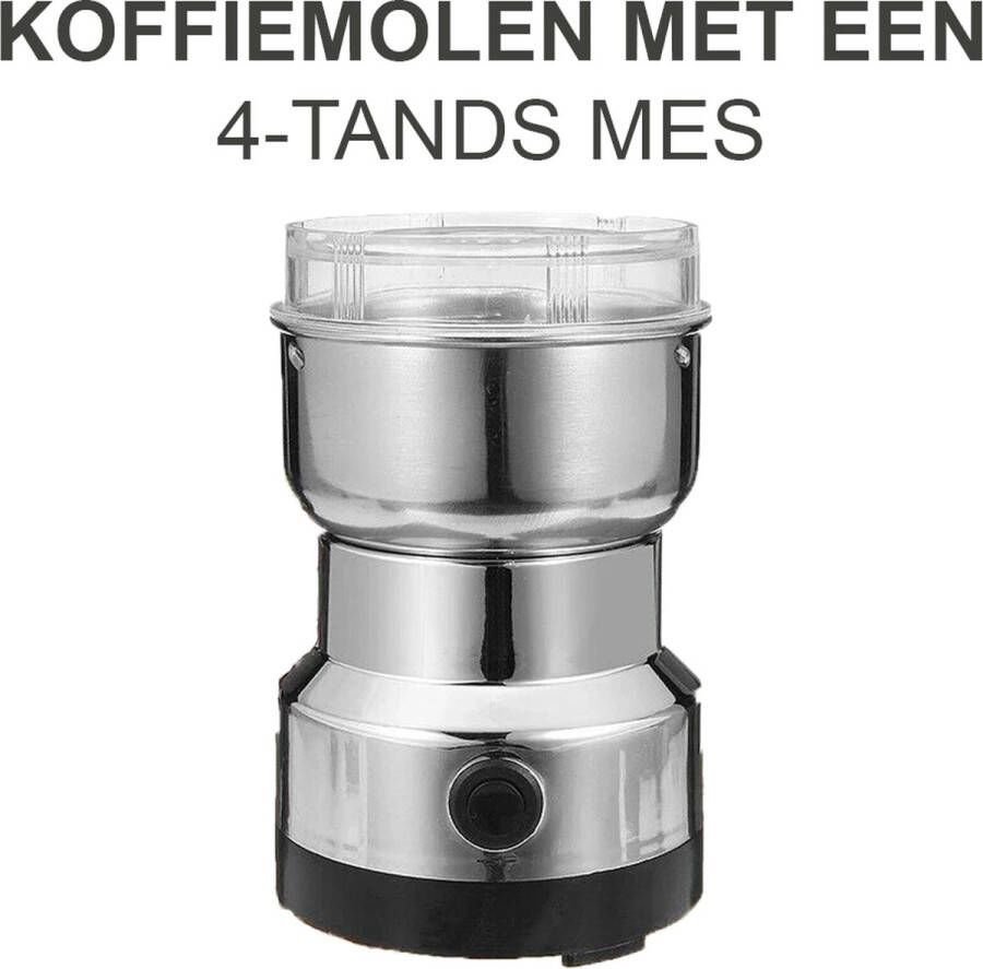 Kitchen Princess KitchenPrince Koffiemolen met 4 messen koffiebonen malen koffiemolen voedsel vermalen specerijenmaler coffeegrinder gemalen koffie bonen koffie malen bonenmaler koffiemolen voor bonen koffiezetapparaat koffie maken