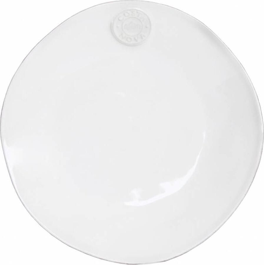 Kitchen trend Costa Nova servies ontbijtbord Nova wit aardewerk set van 6