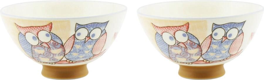 Kitchen trend Japans rijstkommetje lapjesuil 12 5 x 7 cm set van 2 kommen