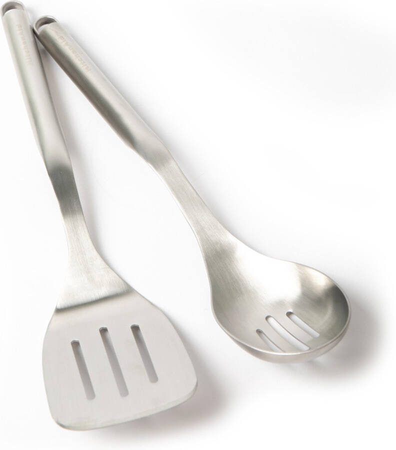 KitchenAid 2-delige premium roestvrijstalen onderlepelset met schuimspaan en schuimspaan