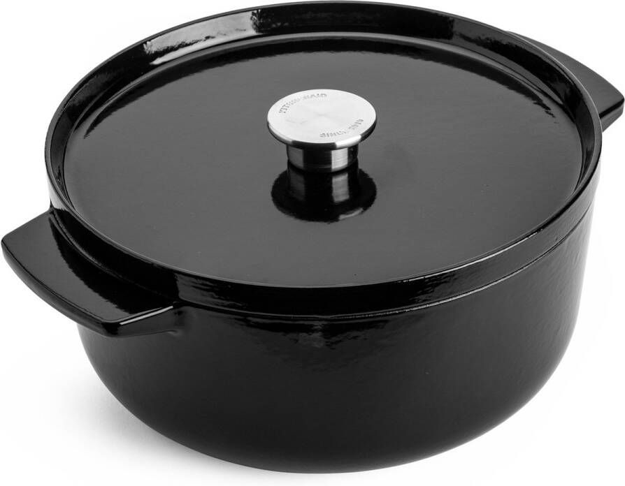 KitchenAid braadpan 26cm geëmailleerd gietijzer onyx zwart rond