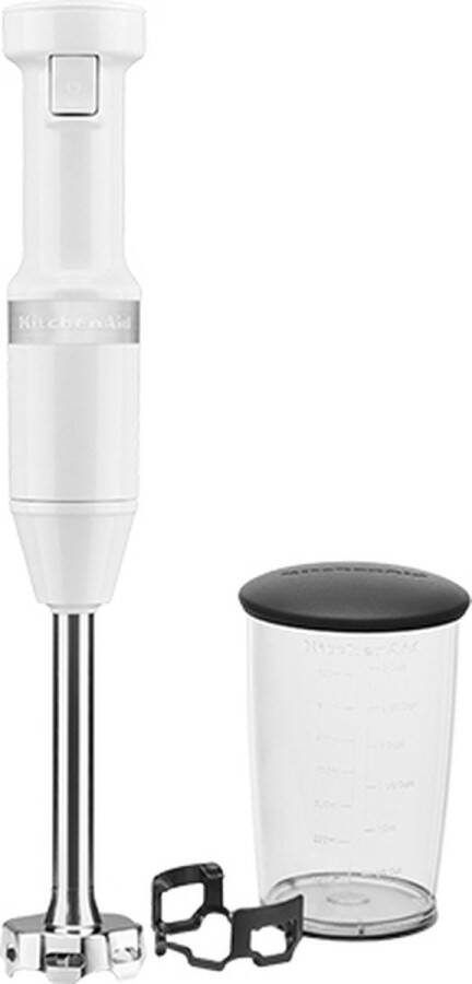 KitchenAid Classic Staafmixer Professional 20cm Wit + Mengbeker 700ml + panbeschermer