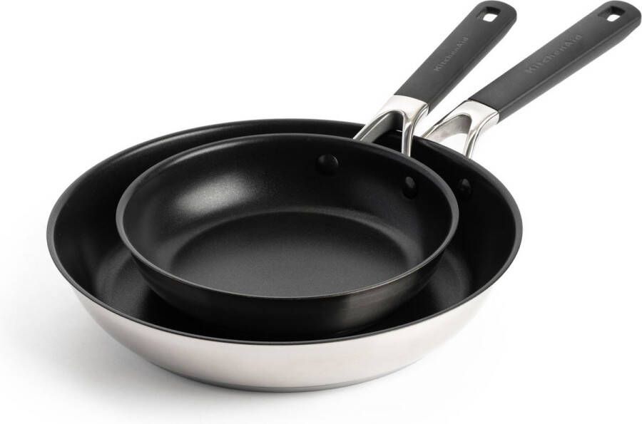 KitchenAid Classic Stainless Steel 2-Delige Braadpan Set 20cm-28cm