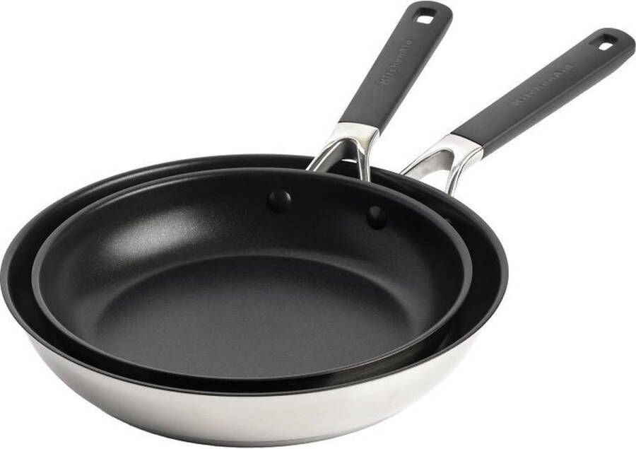 KitchenAid Classic Stainless Steel koekenpannenset 2-delig ø24+28cm RVS inductie