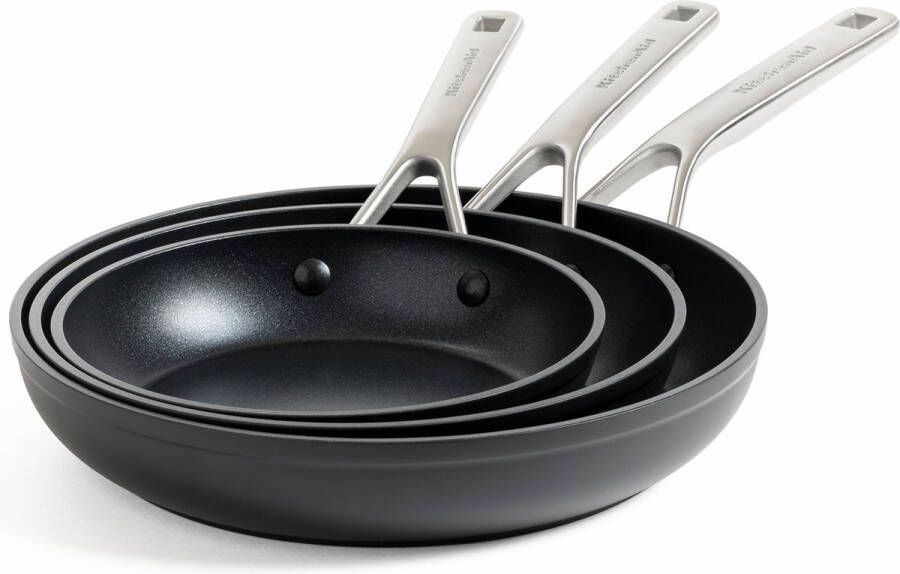 KitchenAid Forged Hardened Aluminium 3-Delige Braadpan Set 20cm 24cm 28cm