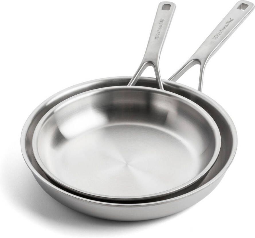 KitchenAid Koekenpannenset Multi-Ply Stainless Steel ø 24 en 28 cm