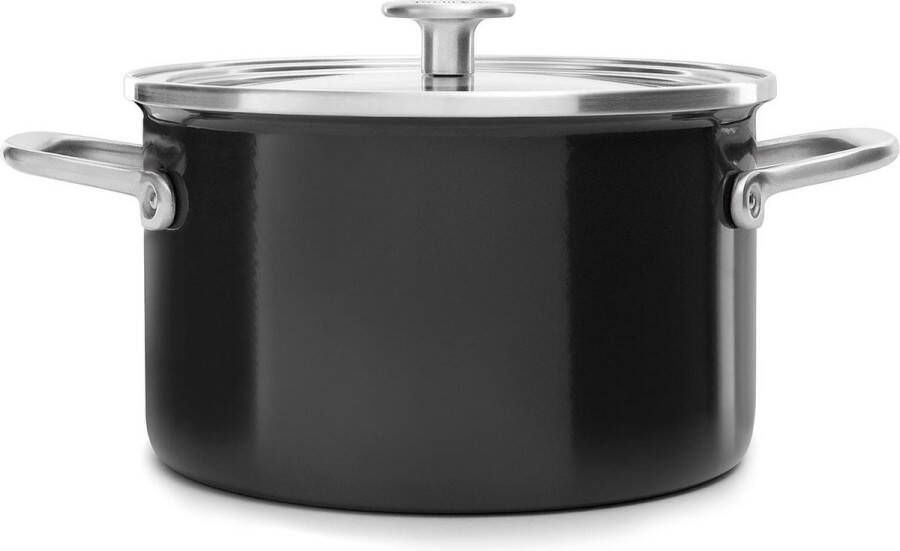 Kitchenaid Kookpan Steel Core Enamel Onyx Zwart ø 24 cm 6 Liter