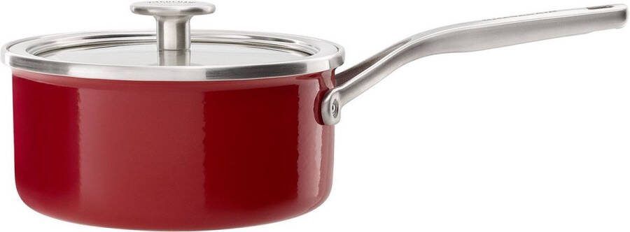 KitchenAid Steel Core Enamel steelpan 18cm 2 0L Keizerrood inductie PFAS-vrij