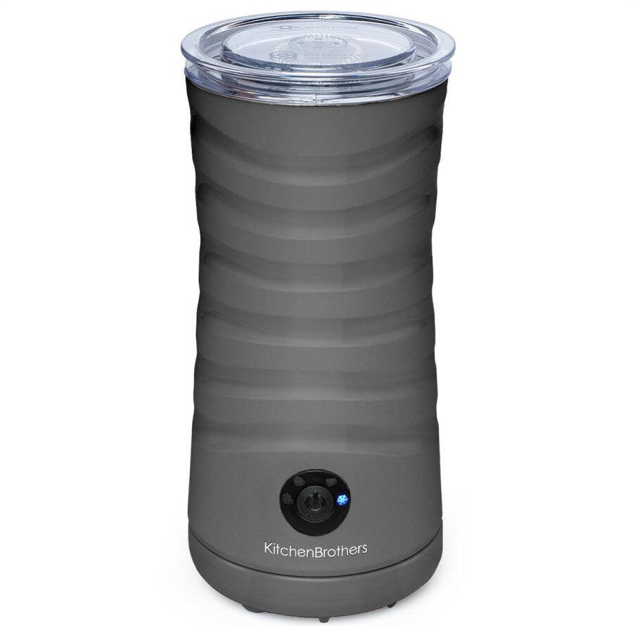 KitchenBrothers Elektrische Melkopschuimer 4-in-1 240 ML Handige Melkschuimer Antraciet