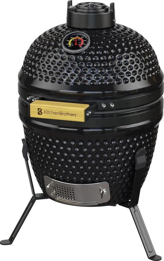 KitchenBrothers Kamado BBQ 13 Inch Houtskool Barbecue 27⌀ cm Egg BBQ Zwart