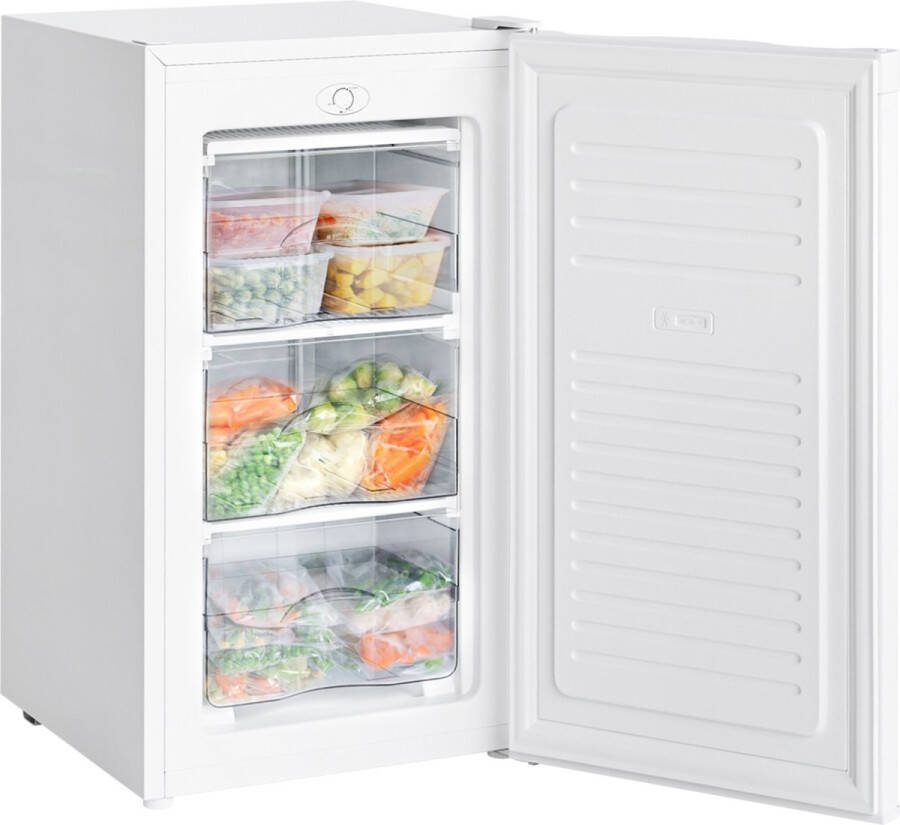 KitchenBrothers Vriezer 64L Compact Tafelmodel 3 Vrieslades Diepvrieskast Vrijstaand Wit