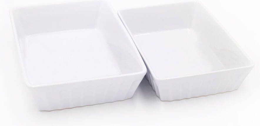 KitchenCraft 2-delige Lasagne Schaal Set met Medium Keramische Bakschaal en Grote Keramische Bakschaal