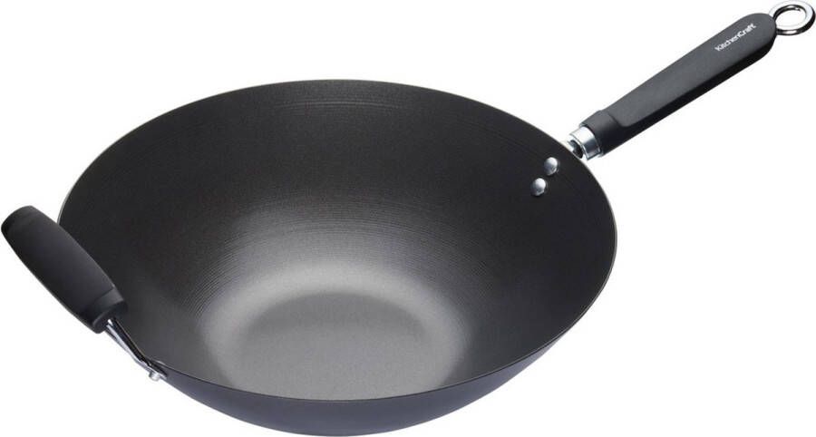 KitchenCraft Antikleef Wok Met Platte Bodem 35 5cm K250 Horeca & Professioneel