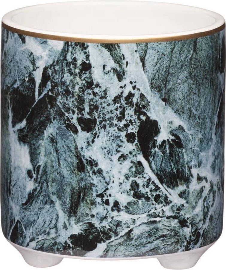 KitchenCraft Bloempot 10 X 10 X 5 Cm Keramiek Blauw