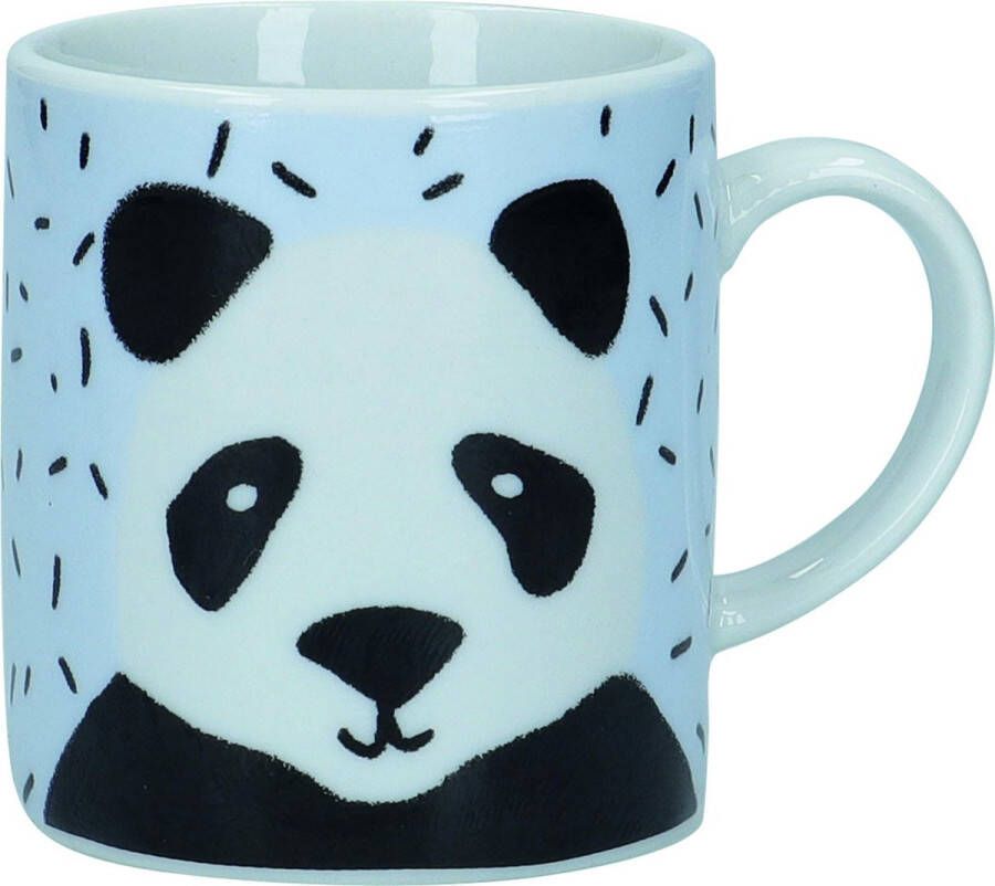 KitchenCraft Espressokop Panda 80 Ml Porselein Wit zwart