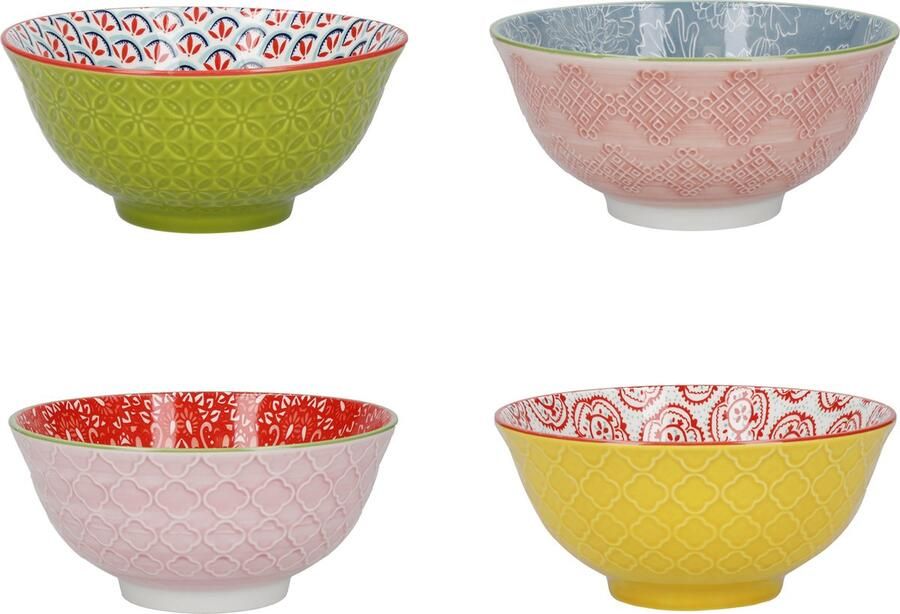 KitchenCraft Kom Set van 4 Stuks 15.5 x 7.5 cm Brights