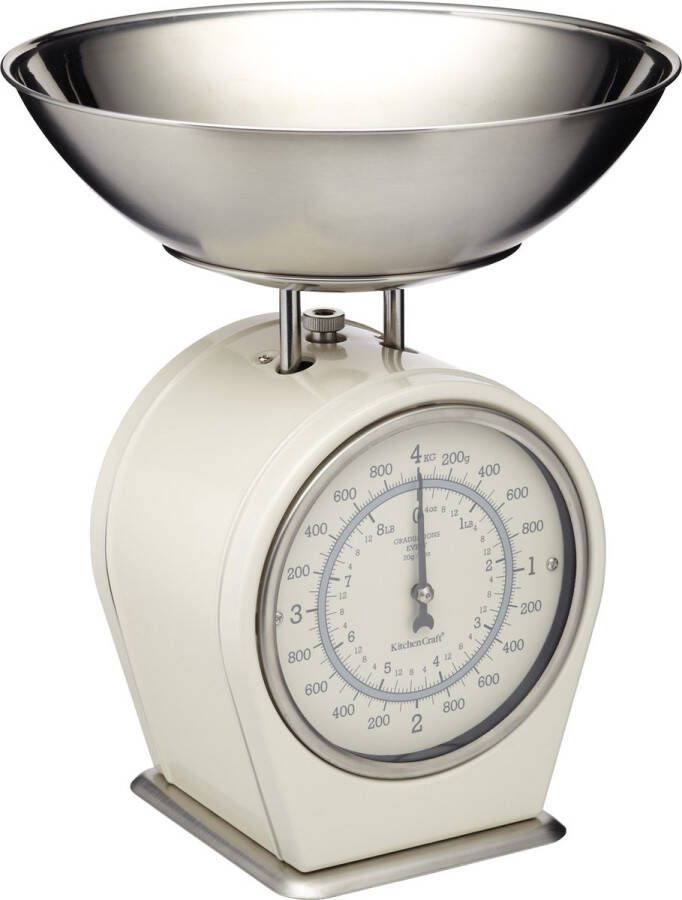 KitchenCraft Living Nostalgia Mechanische Keukenweegschaal 4 kg (8 lbs) Antiek Crème