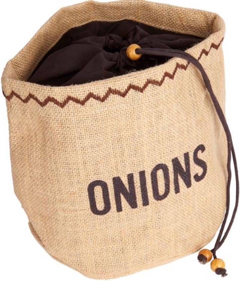 KitchenCraft Natural Elements Juten Zak voor Uien Jute Bruin 20 x 20 Centimeter
