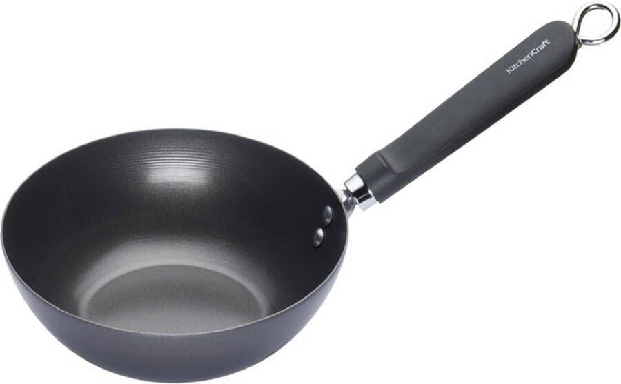 KitchenCraft Oriental Wokpan 20 CM Carbonstaal Non-Stick World of Flavours