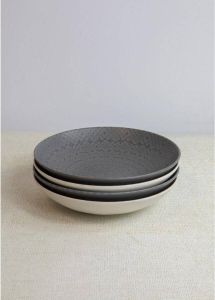 KitchenCraft Pastakom Set van 4 Stuks 22 x 5 cm Grijs en Zwart Reliëf