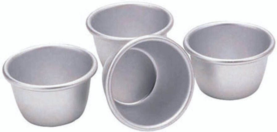 KitchenCraft mini puddingvormpjes van geanodiseerd aluminium 7 5 cm (3 ‚Äù) (set van 4)
