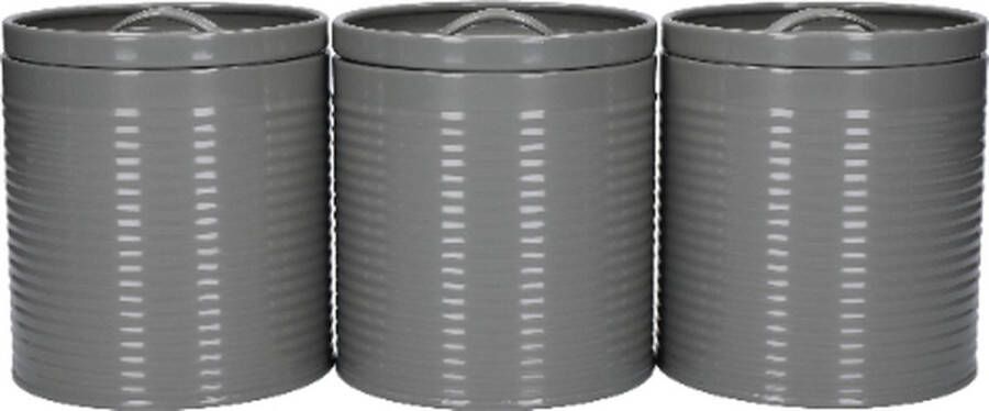 KitchenCraft Voorraadbussen Set van 3 Stuks 1 L Grijs KitchenCr