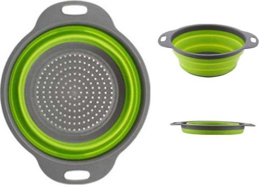 Kitchengoods KitchenGoodz Inklapbare Siliconen Vergiet Diameter 24CM Groot Opvouwbaar Groen Neemt weinig ruimte in beslag