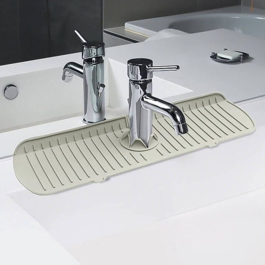 Kitchentastic Kraanmat Afdruipmat Droogmat Kraanmat Keuken Keukenkraan Gootsteenmat Badkamer Afdruipmat Antislip Beige