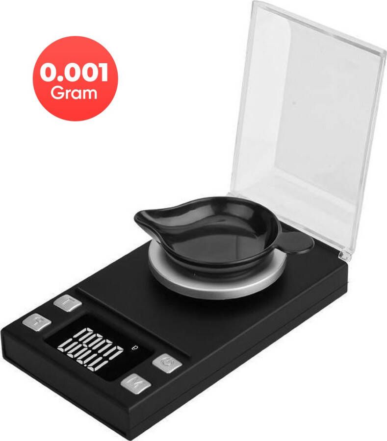 Kitchenwell digitale mini precisie keukenweegschaal 0 001 tot 100 gram 11.0 x 6.3 cm pocket scale op batterij weegschaal keuken